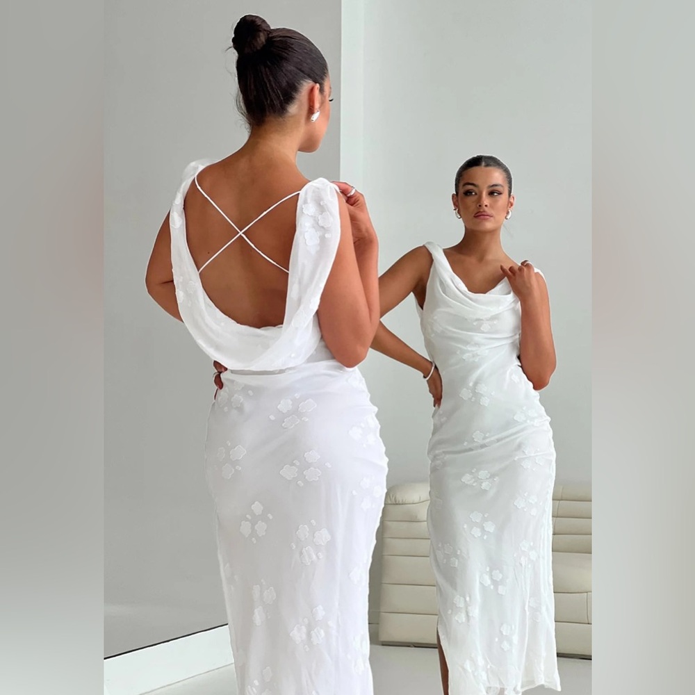 Princess Polly Contessa White Maxi Dress- Size 4